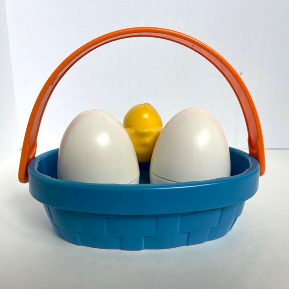 Fisher Price Wobbly Eggs in Basket & Chick Rare Complete - Picture 5 of 6